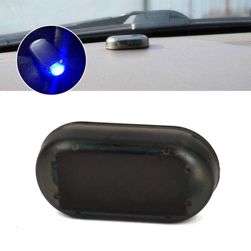 Onerbuy Solar Power Simulated Car Alarm LED Light Anti-Theft Warning Lights Flashing Security Lamp Blue, Pack of 1